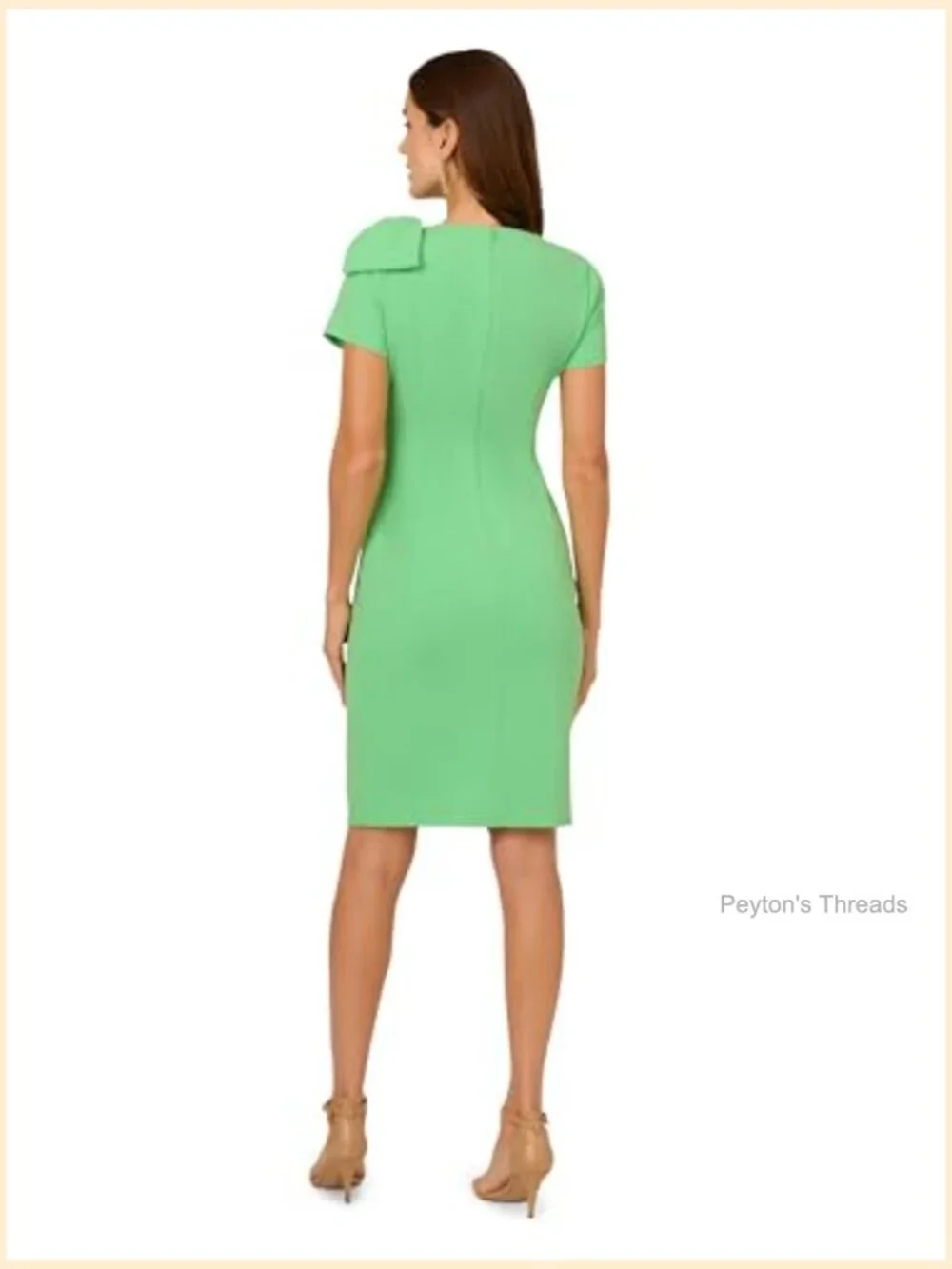Pleated Bow Midi Dress with Mock Neck - Picture 2 of 5